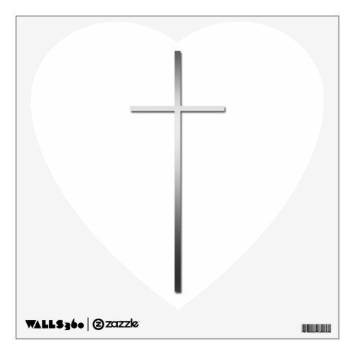 Silver Christian Cross 1 Funeral Wall Decals