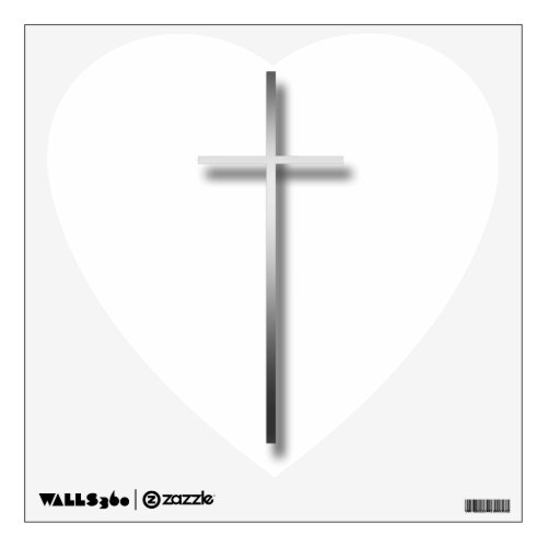 Silver Christian Cross 2 Funeral Wall Decals