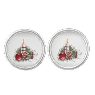 Silver Christmas Cufflinks