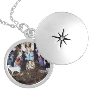 Silver Christmas Nativity Necklace