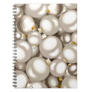 silver christmas ornaments notebook