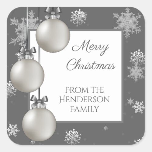 Silver Christmas Ornaments Sticker