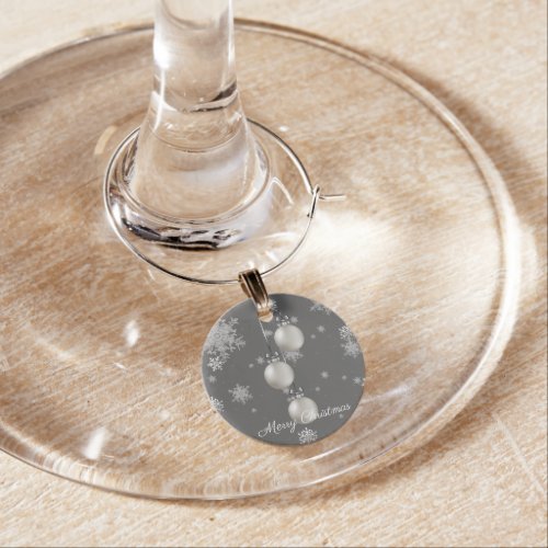 Silver Christmas Ornaments Wine Charm