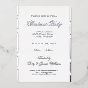 Silver Christmas Party Foil Invitation