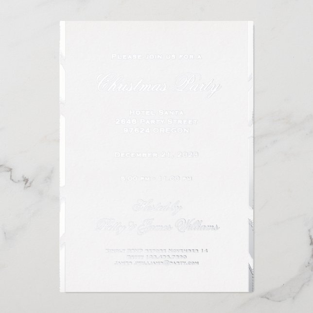 Silver Christmas Party Foil Invitation (Front)