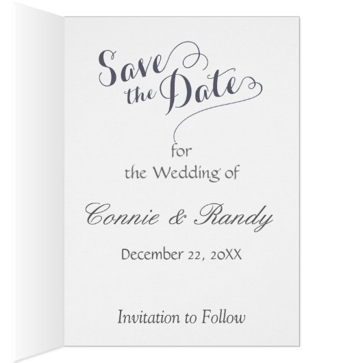 Silver Christmas Photo Save the Date (Inside (Right))