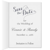 Silver Christmas Photo Save the Date Cards (Inside (Right))