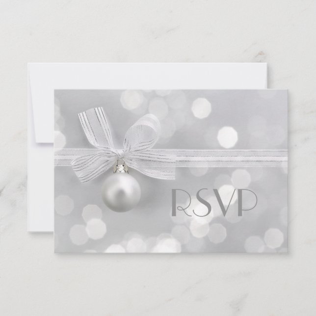 Silver Christmas RSVP Card (Front)