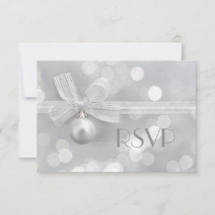 Silver Christmas RSVP Card