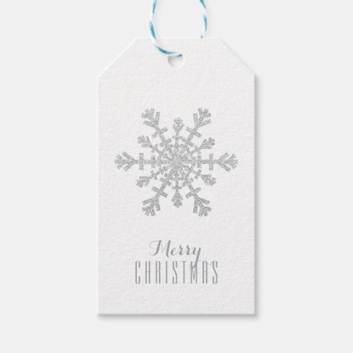 Silver Christmas Snowflake and Glitter and Sparkle Gift Tags