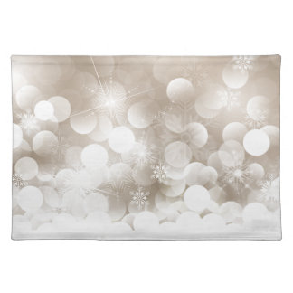 Silver Christmas Snowflakes Placemat