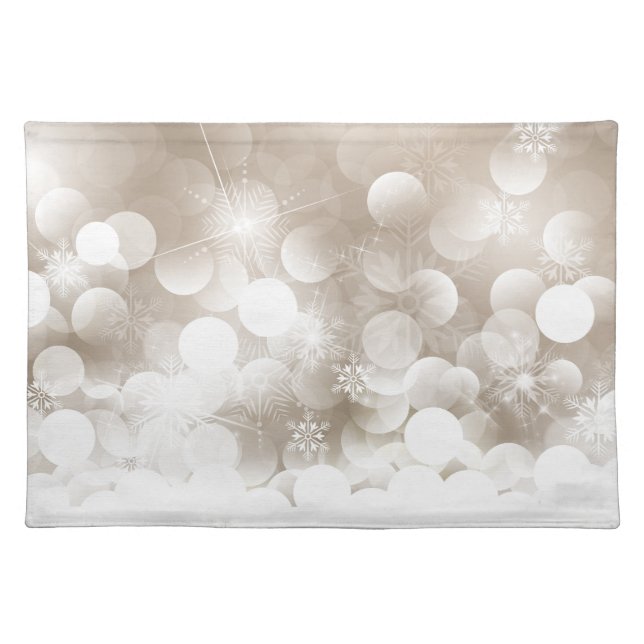 Silver Christmas Snowflakes Placemat (Front)
