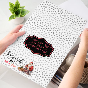 Silver Christmas Sparkles Santa Claus Envelope Mailers