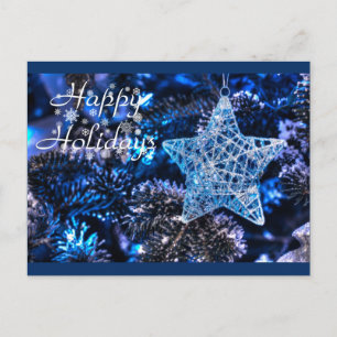 Silver Christmas Star of Bethlehem Ornament Holiday Postcard