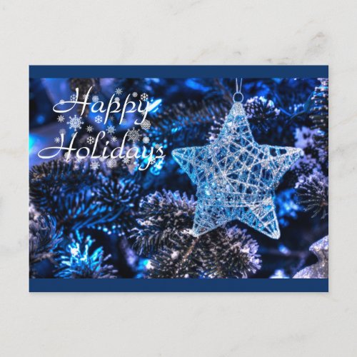 Silver Christmas Star of Bethlehem Ornament Holiday Postcard