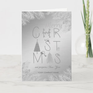 Silver Christmas Tree,Branches,Corporate Holiday Card