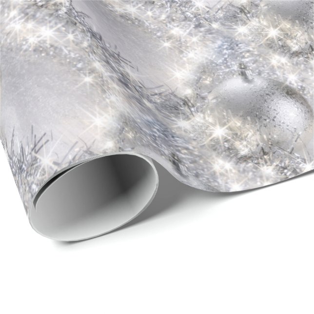Silver Christmas Wrapping Paper (Roll Corner)