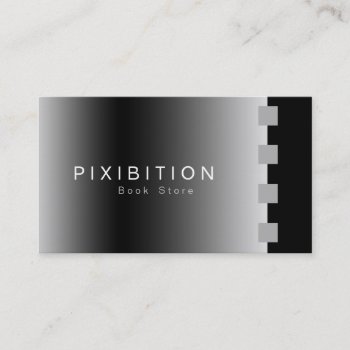 Silver Chrome Business Card Bw 4 Book Store by pixibition at Zazzle