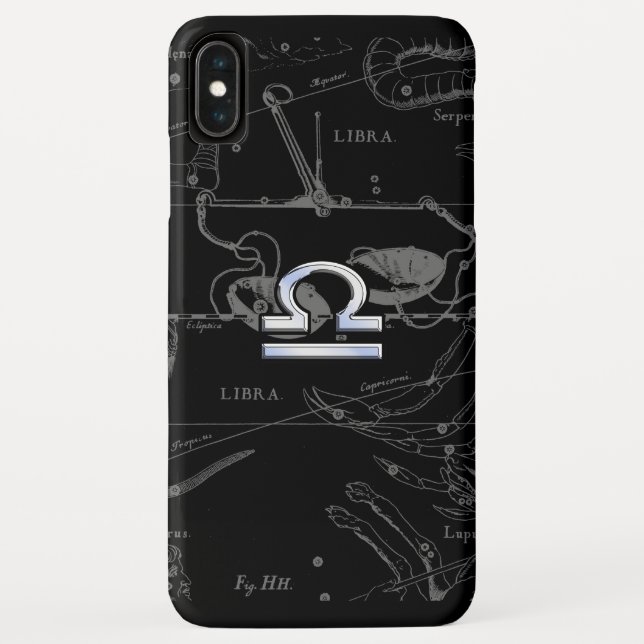 Silver Chrome Libra Zodiac Sign on Hevelius Case-Mate iPhone Case (Back)
