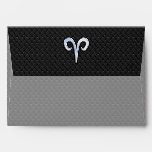 Silver Chrome Like Aries Zodiac Sign Envelope
