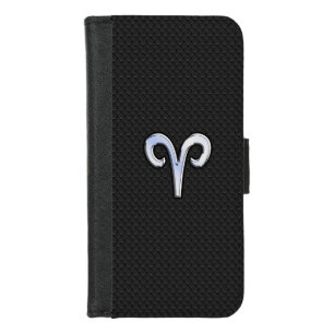 Silver Chrome Like Aries Zodiac Sign iPhone 8/7 Wallet Case