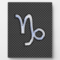Silver Chrome like Capricorn Symbol Carbon Fiber