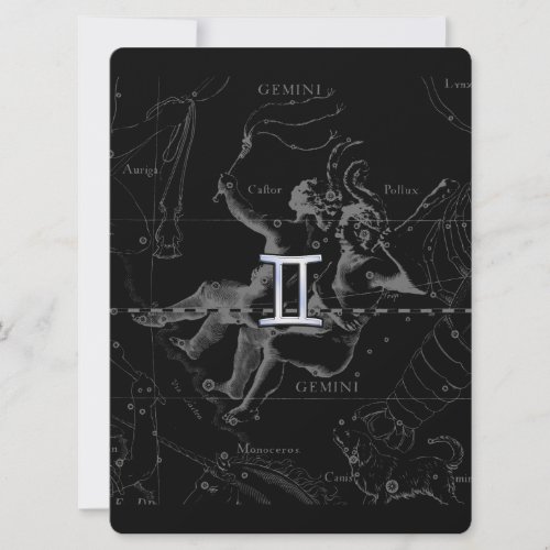 Silver Chrome like Gemini Zodiac Sign on Hevelius