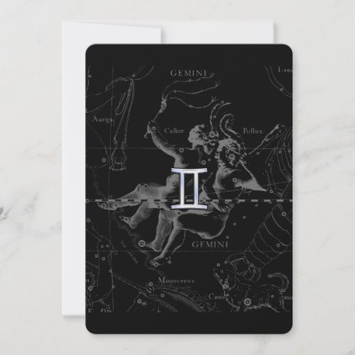 Silver Chrome like Gemini Zodiac Sign on Hevelius