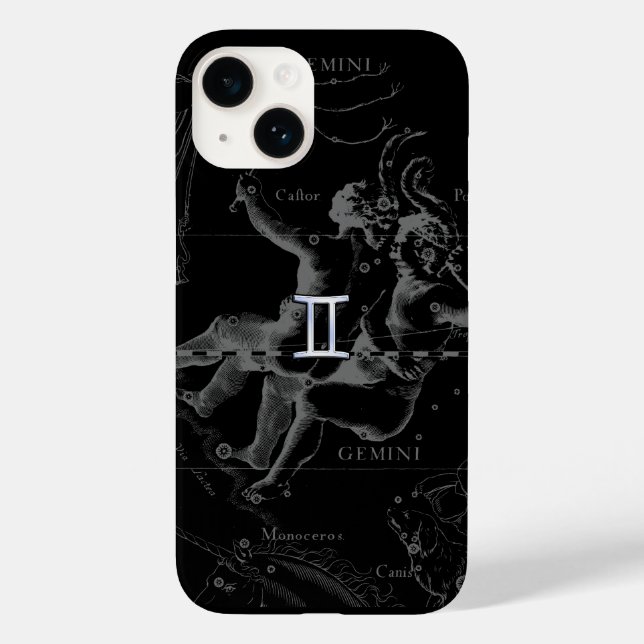 Silver Chrome like Gemini Zodiac Sign on Hevelius Case-Mate iPhone Case (Back)