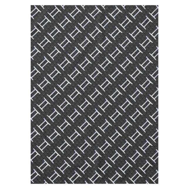 Silver Chrome Like Gemini Zodiac Sign Tablecloth (Front)