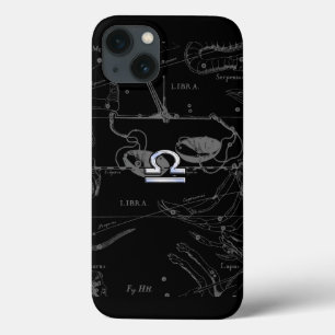 Silver Chrome like Libra Zodiac Sign on Hevelius iPhone 13 Case