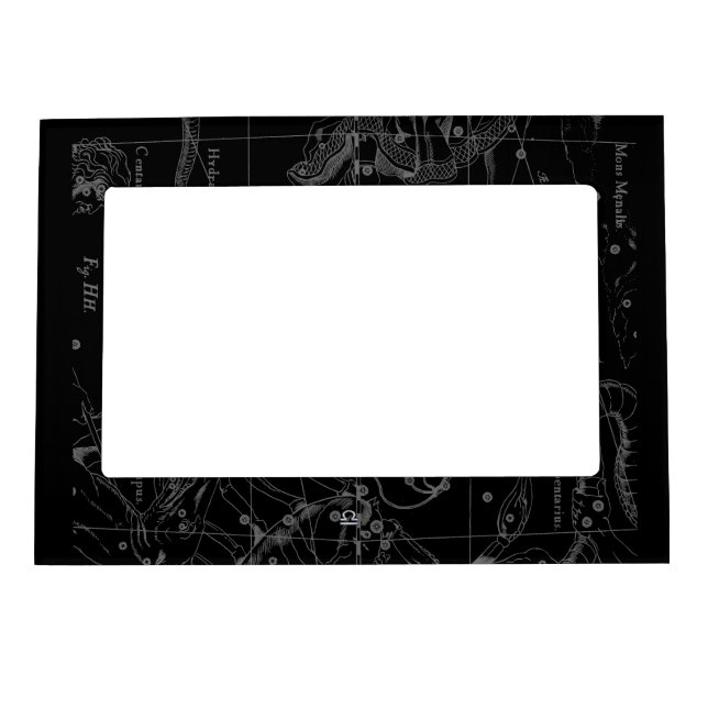 Silver Chrome like Libra Zodiac Sign on Hevelius Magnetic Photo Frame (Front)