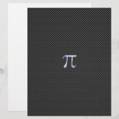 Silver Chrome Like Pi Symbol on Carbon Fiber (Front/Back)