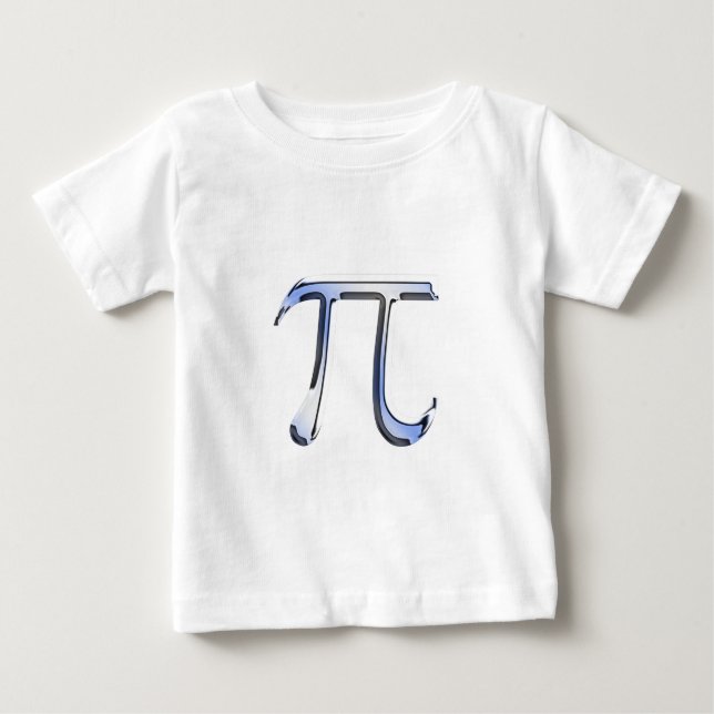 Silver Chrome Like Pi Symbol on Carbon Fiber Baby T-Shirt (Front)