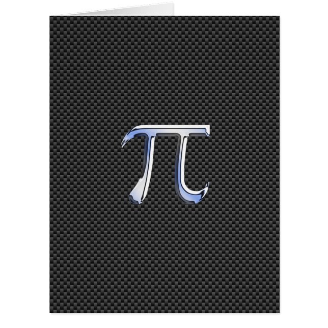 Silver Chrome Like Pi Symbol on Carbon Fiber Print (Front)