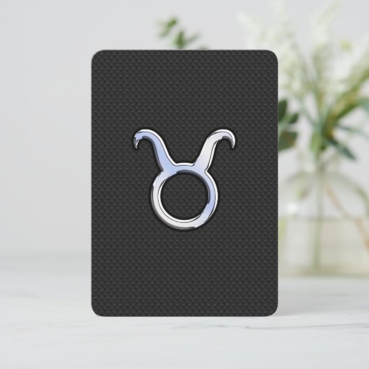 Silver Chrome Like Taurus Zodiac Sign (Standing Front)