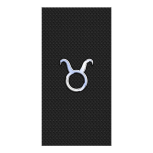 Silver Chrome Like Taurus Zodiac Sign Card