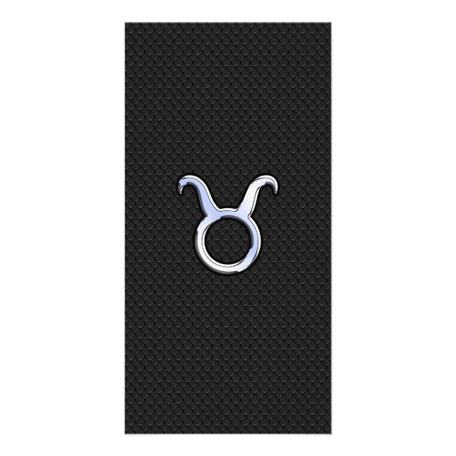 Silver Chrome Like Taurus Zodiac Sign Card (Front)