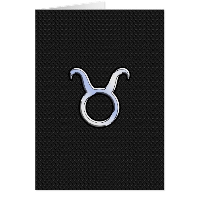 Silver Chrome Like Taurus Zodiac Sign Cards (Front)