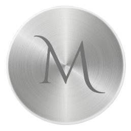 Silver Chrome Metal Monogram Drawer Pull Knob