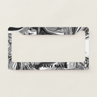 Silver Chrome with Company Name License Plate Frame