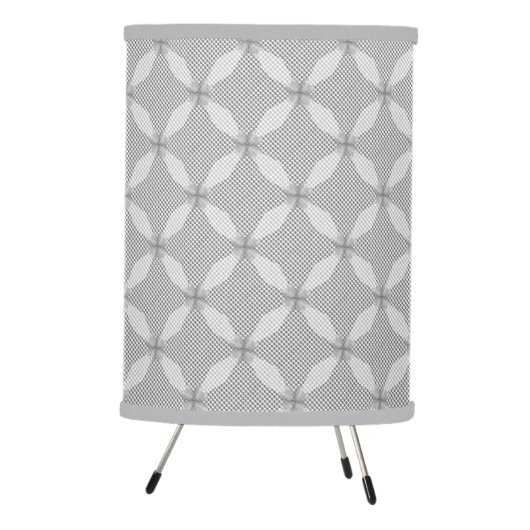 Silver Circle Geometric Pattern Tripod Lamp (Right)