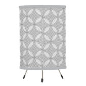 Silver Circle Geometric Pattern Tripod Lamp (Back)