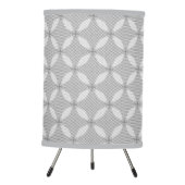 Silver Circle Geometric Pattern Tripod Lamp (Front)