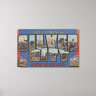 Silver City, New Mexico - Large Letter Scenes Canvas Print