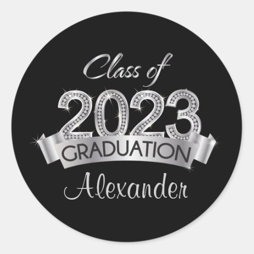 Silver Class of 2023 Graduation Sticker