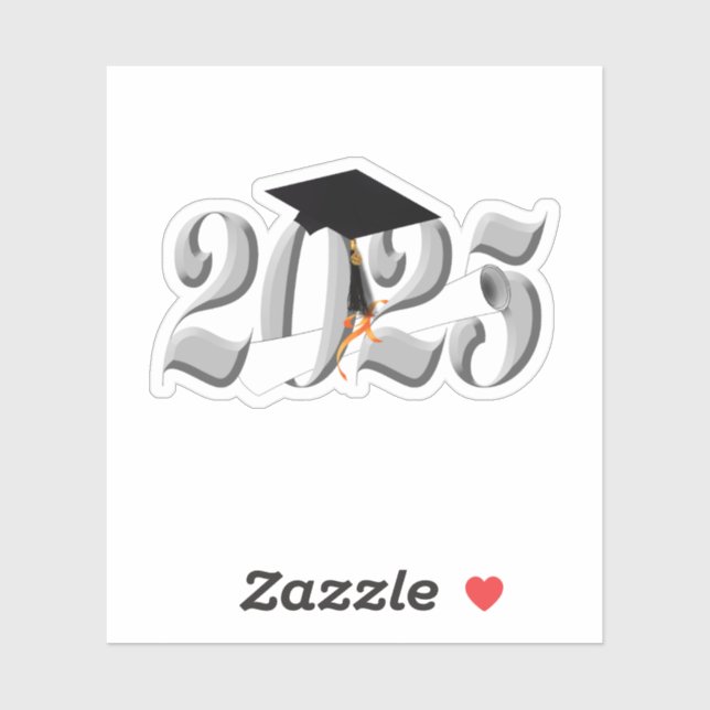 Silver Class of 2025 Graduation Sticker (Sheet)