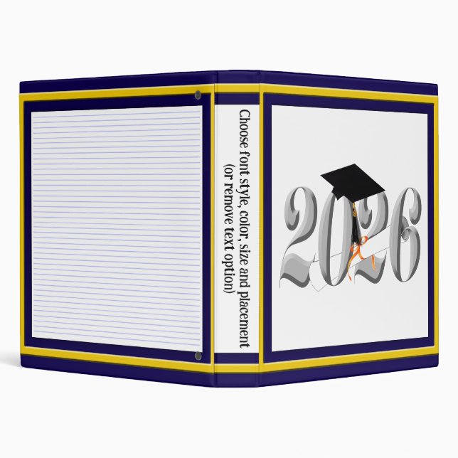 Silver Class of 2026 Graduation 3 Ring Binder (Background)