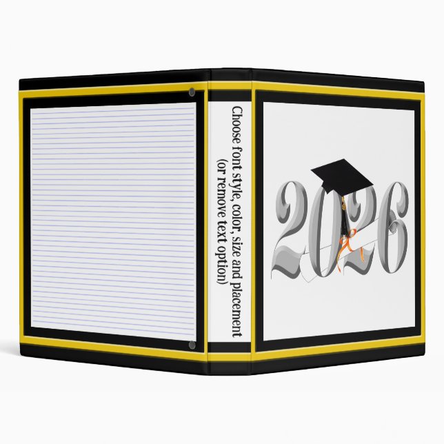 Silver Class of 2026 Graduation 3 Ring Binder (Background)