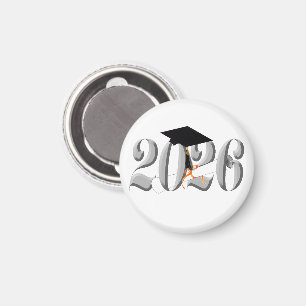 Silver Class of 2026 Graduation Magnet